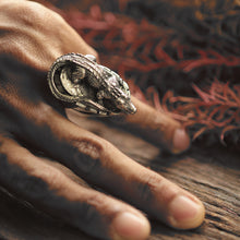 crocodile ring sterling silver 925 nautical animal jewelry gothic Bohemian biker