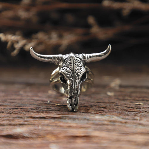 buffalo Skull made of sterling silver Ring 925 for women Bohemian style