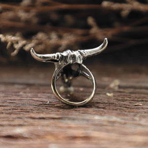 buffalo Skull made of sterling silver Ring 925 for women Bohemian style