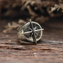 North Star sterling silver ring 925 for men Nautical style