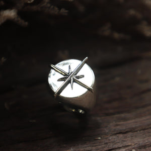 North Star sterling silver ring 925 for men Nautical style