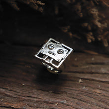 vintage robot sterling silver ring 925 for men Minimal style