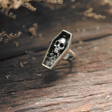 coffin skull sterling silver ring 925 for men made gothic style