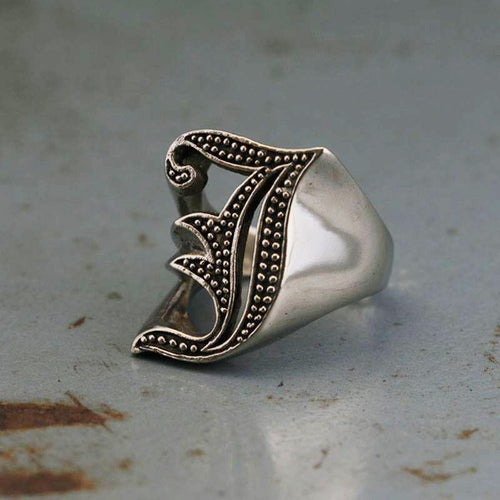 J alphabet Biker Ring gothic sterling silver 925 Old english A-Z Initial Letters GIFT Monogram NAME
