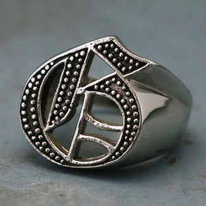 G alphabet Biker Ring gothic sterling silver 925 Old english A-Z Initial Letters GIFT Monogram NAME