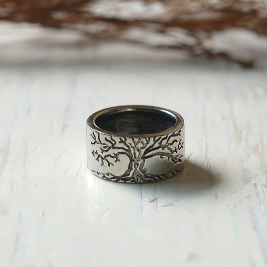Tree of Life Ring for men made of sterling silver 925 Thumb Ring