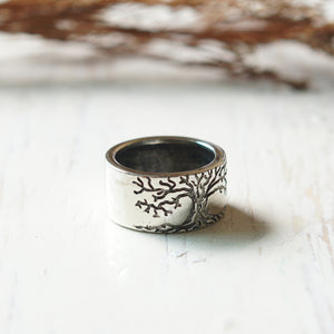 Tree of Life Ring for men made of sterling silver 925 Thumb Ring