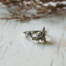 honey Bee Ring for girl made of sterling silver ring 925 boho style