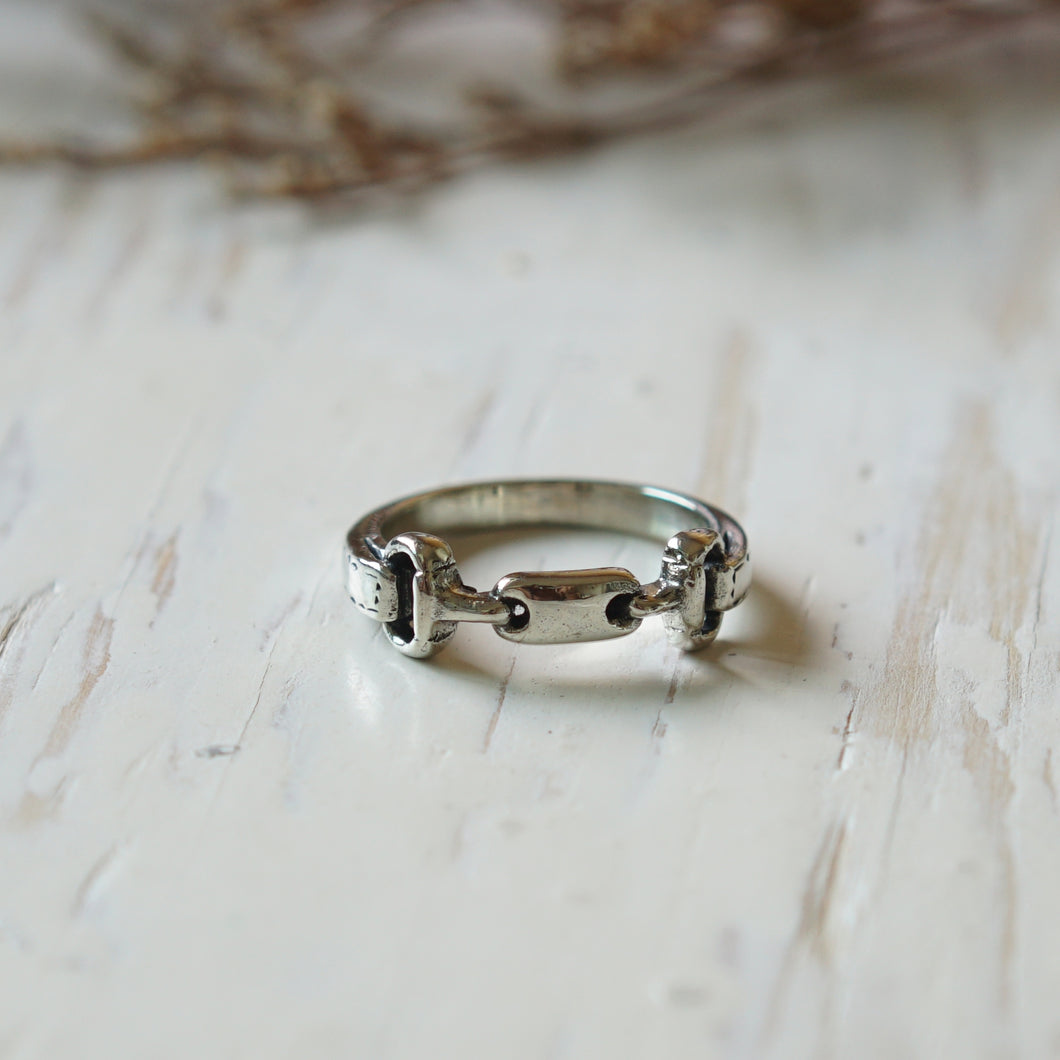 Snaffle Bit Horse Ring for women made of sterling silver ring 925 Equestrian style