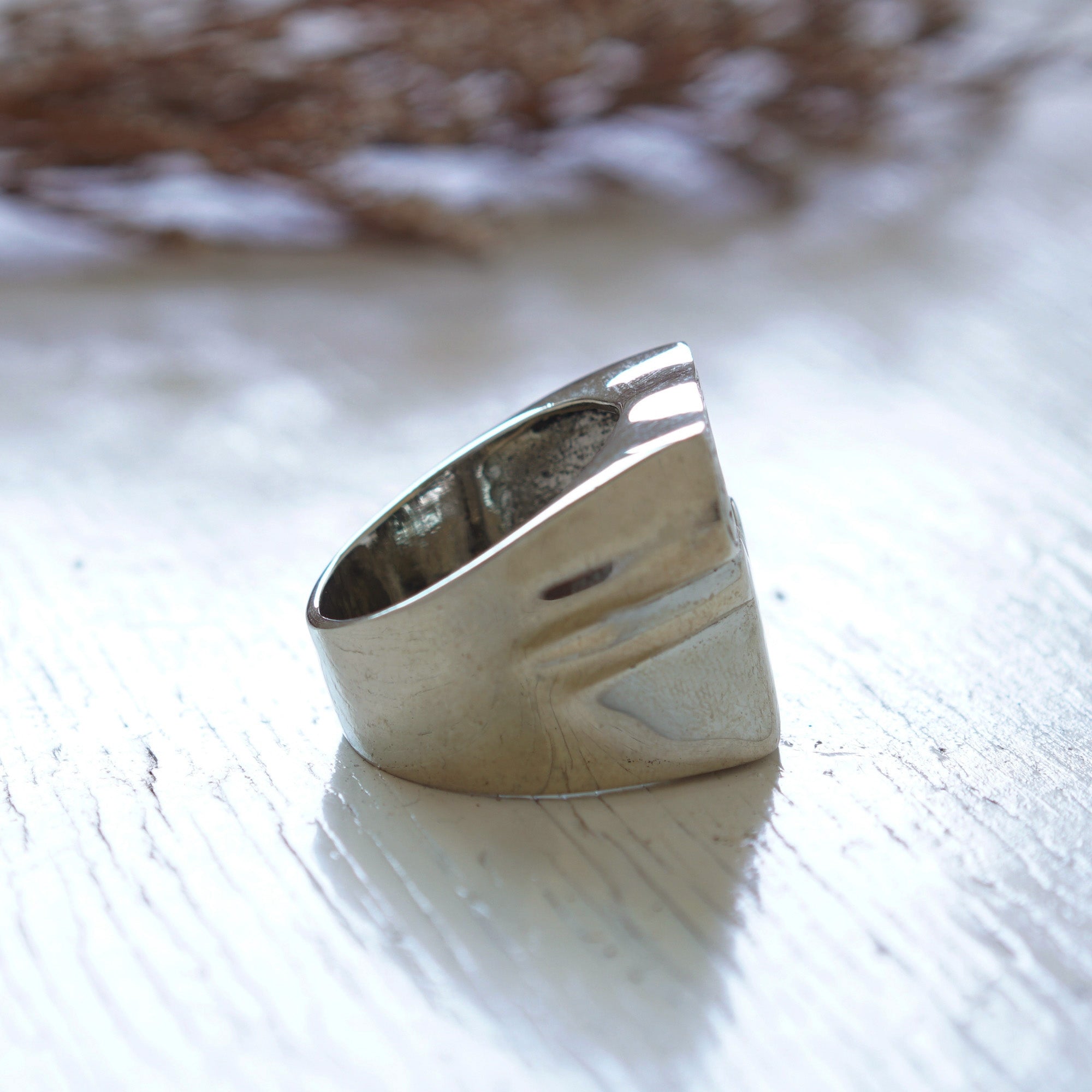 Men's Sterling Silver Monogram Ring