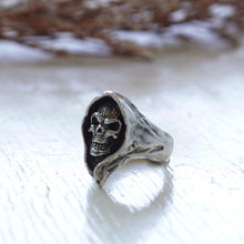 grim Reaper skull hood made of sterling silver ring 925 for men Gothic