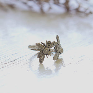 honey Bee boho Sterling Silver Ring Statement Nature Adjustable couple animal 8