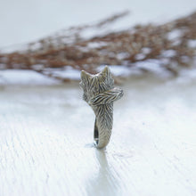wolf fox odin viking silver ring Fenrir animal jewelry Vintage Biker Werewolve 9