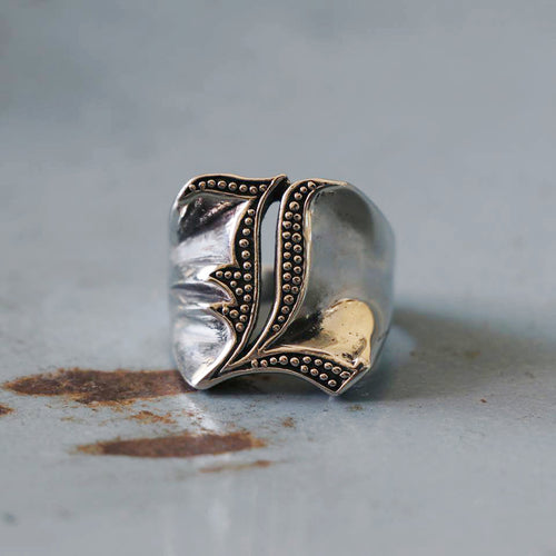 L alphabet Biker Ring gothic sterling silver 925 Old english A-Z Initial Letters GIFT Monogram NAME