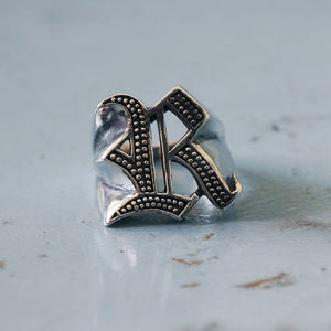 R alphabet Biker Ring gothic sterling silver 925 Old english A-Z Initial Letters GIFT Monogram NAME