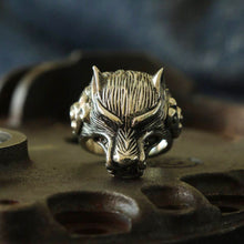 WOLF Viking RING sterling silver brass Biker Men Odin Punk Jewelry fox animal