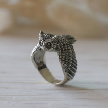 owl Bird boho Ring sterling silver Angel Wings Celtic tattoos women minimal Jewelry