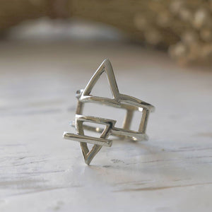 Alchemy Symbol Ring Alchemical triangle geometry jewelry magic occult boho