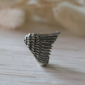 Angel Wings Bird Ring sterling silver Owl minimal women girl gift Jewelry Boho
