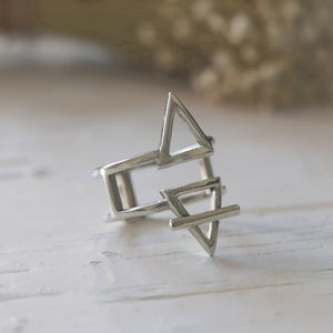 Alchemy Symbol Ring Alchemical triangle geometry jewelry magic occult boho