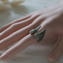 Angel Wings Bird Ring sterling silver Owl minimal women girl gift Jewelry Boho