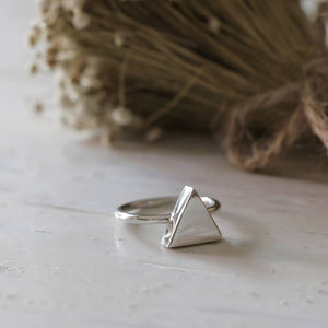 triangle Geometry Minimal ring sterling silver 925 handmade lady women Girl stacking