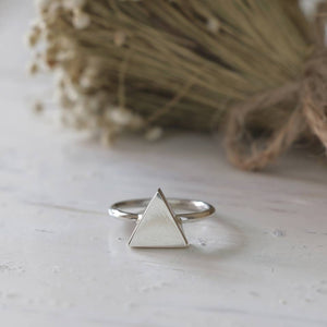 triangle Geometry Minimal ring sterling silver 925 handmade lady women Girl stacking
