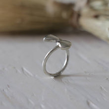 mini heart Minimal ring silver sterling two double tiny women Girl thin modern