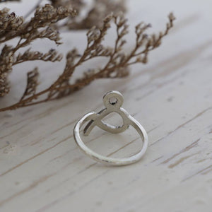 ampersand sign Minimal & ring silver sterling handmade women Girl stacking simple