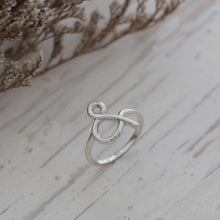 ampersand sign Minimal & ring silver sterling handmade women Girl stacking simple