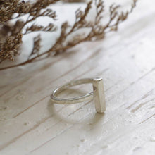 square piece Geometry Minimal ring silver sterling handmade lady women Girl