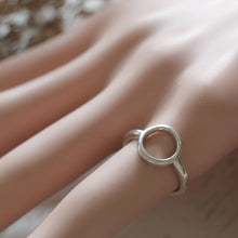 Circle loop ring Sterling Silver 925 Geometry Minimal handmade lady women Girl
