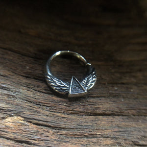 Septum ring sterling silver 925 illuminati freemason masonic punk jewelry occult gothic Nose Wings