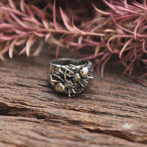 gothic spider ring unisex sterling silver biker witch insect pagan viking skull
