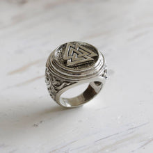 Valknut Viking Ring sterling silver 925 Scandinavian Jewelry Norse Mammen Biker gothic