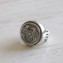 Odin Ravens viking ring sterling silver 925 celtic jewelry pagan Totem Huginn Muninn biker