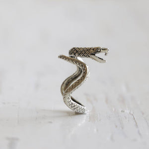 Snake Ring sterling silver 925 serpent Adjustable Wrap Celtic Ouroboros biker