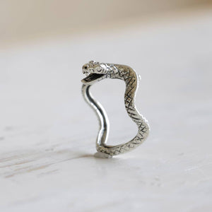 Snake Ring sterling silver 925 serpent Adjustable Wrap Celtic Ouroboros biker