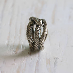 Snake Ring sterling silver 925 biker Viking odin Celtic Ouroboros dragon