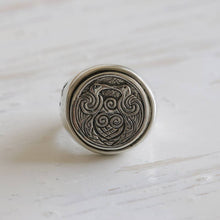 Odin Ravens viking ring sterling silver 925 celtic jewelry pagan Totem Huginn Muninn biker