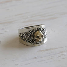 Gothic grim Reaper Skull Ring Sterling Silver 925 biker Men Statement Pirate Jewelry