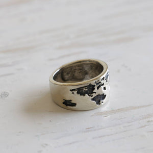 map world globe ring sterling silver 925 vintage earth traveler boho jewelry tourist