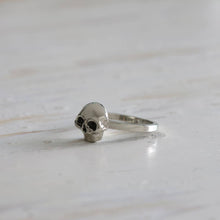 small Skull Ring Sterling Silver 925 Stacking Gothic Punk Jewelry Skeleton gift