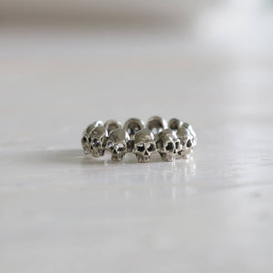 small Skull Ring Sterling Silver 925 Goth Punk Jewelry Skeleton Stacking