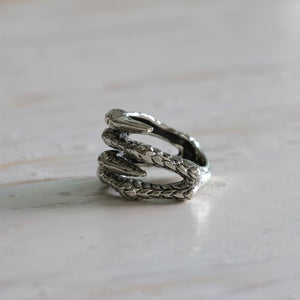 Dragon claw ring sterling silver 925 adjustable wrap Vintage Biker jewelry gothic men