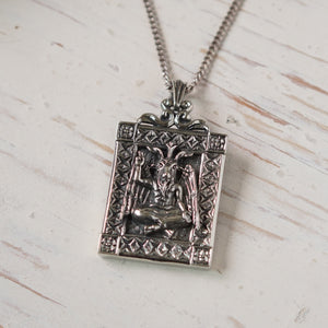 baphomet pendant necklace for men made of sterling silver 925 Satan Pentagram