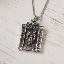 gothic skull pendant necklace for men made of sterling silver 925 biker style