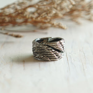 Angel Wings Bird sterling silver ring viking women girl gift Jewelry Boho Owl