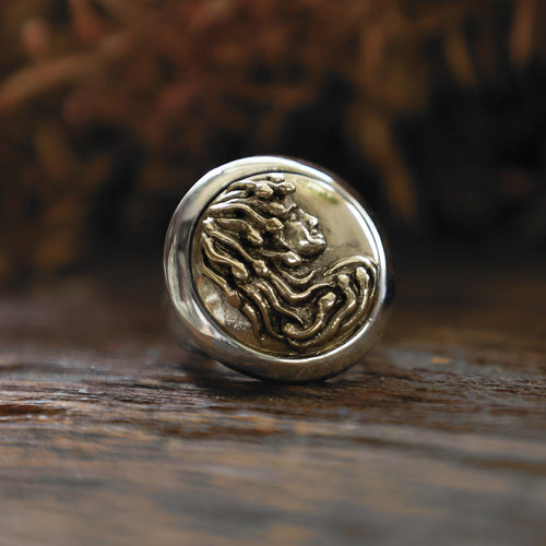 Gothic Medusa Snake Hair made of sterling silver ring 925 for men biker style