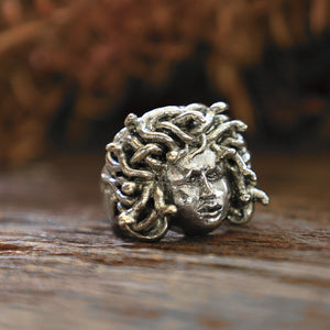 Medusa Snake Hair made of sterling silver ring 925 for men biker gothic viking